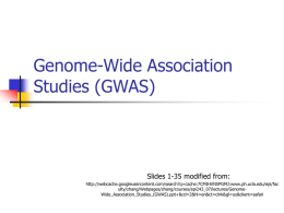 Genome-Wide Association Studies (GWAS)