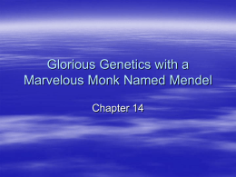 Glorious Genetics with a Marvelous Monk Named
