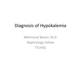 Causes and Diagnosis of Hypokalemia