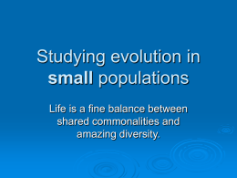 Studying evolution in small populations