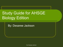Study Guide for AHSGE Biology Edition