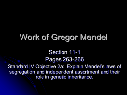 Work of Gregor Mendel
