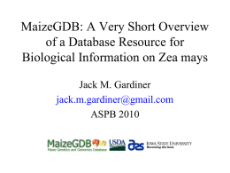 An Overview of MaizeGDB