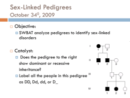 Sex-Linked Pedigrees October 340, 2009