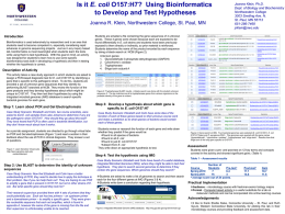 Using Bioinformatics to Develop and Test Hypotheses