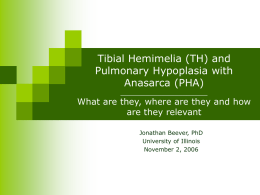 Dr. Beever`s Powerpoint Presentation on TH & PHA
