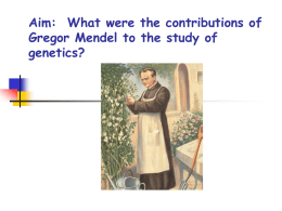 Mendel`s Contribution