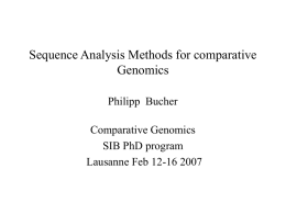 Sequence Analysis Methods for comparative Genomics