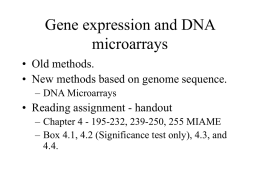 Gene expression and DNA microarrays