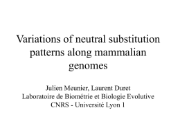 Substitution - UMR CNRS 5558 Laboratoire de Biométrie et Biologie