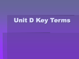 Unit D Key Terms D54-Investigating Human Traits
