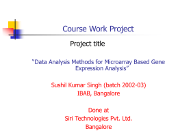 Algorithms and Data Analysis in Microarray Technology
