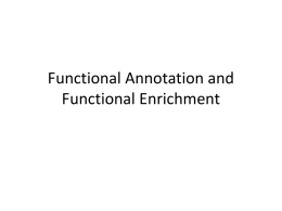 Lec-Functional Annotation and Functional Enrichment2010