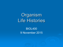 Organism Life Histories