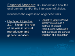 Essential Standard: 1.1 Understanding the relationship between