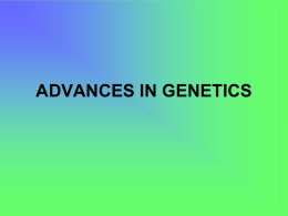 advances in genetics
