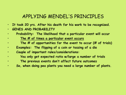 APPLYING MENDEL`S PRINCIPLES