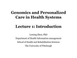 Lecture 1 - Pitt CPATH Project