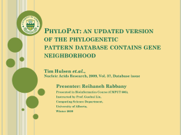 PhyloPat2 - Department of Computing Science