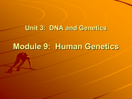 Unit 3, Module 9 Human Genetics