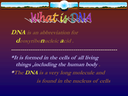 DNA is an abbreviation for deoxyribonucleic acid