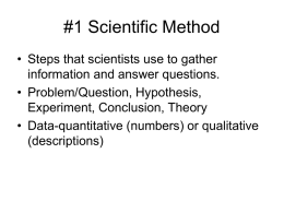 #1 Scientific Method