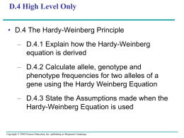 Hardy-Weinberg Equation Uses