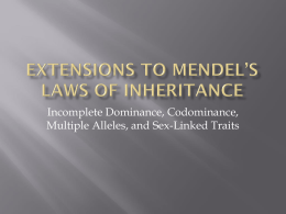 Extensions to Mendel`s laws of inheritance