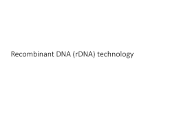 Recombinant DNA Technology (d)