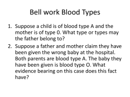 Bell work Blood Types - Deltona-HSA