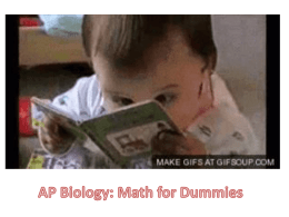AP Biology: Math for Dummies Big Idea 1 The Process of Evolution
