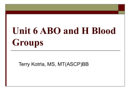 ABO and H Blood Groups