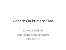 Genetics in Primary Care