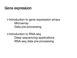 Lecture 6 Gene expression: microarray and deep sequencing