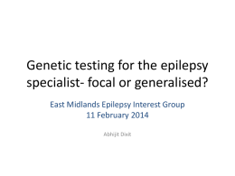 Epilepsy genetics update 080916