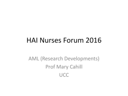 0930 AML research developments – Prof Mary Cahill