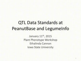 QTL Data Standards at PeanutBase and LegumeInfo