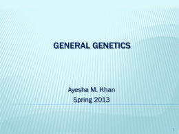 General Genetics - Lectures For UG-5