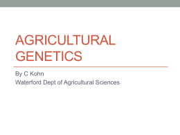 Agricultural Genetics