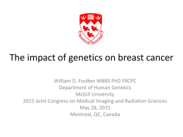 Impact of genetics on breast cancer