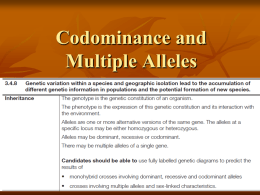 3 Codominance and multiple alleles