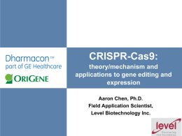 Applications using CRISPR/Cas9 system