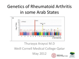 Genetics of Rheumatoid Arthritis in some Arab States