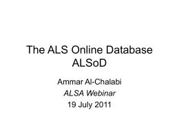 The ALS Online Database ALSoD