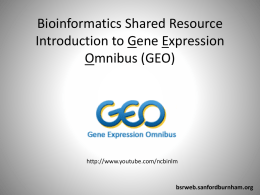 GEO - Bioinformatics Shared Resource Homepage