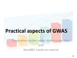 Class notes on practical apsects of GWAS and GenABEL tutorial