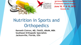 Nutrition in Sports and Orthopedics