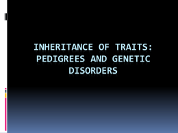 Inheritance of Traits: Pedigrees and Genetic Disorders