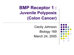 BMP Receptor 1 : Juvenile Polyposis (Colon Cancer)