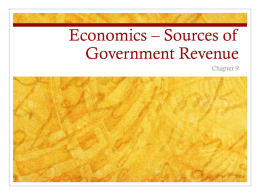 Economics * Sources of Government Revenue